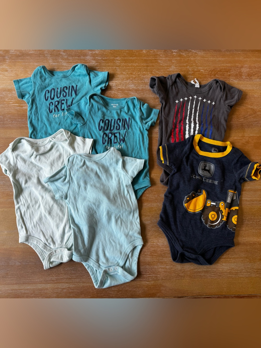 Baby Boy - Size 12 Months - x6 Short Sleeve Onesies